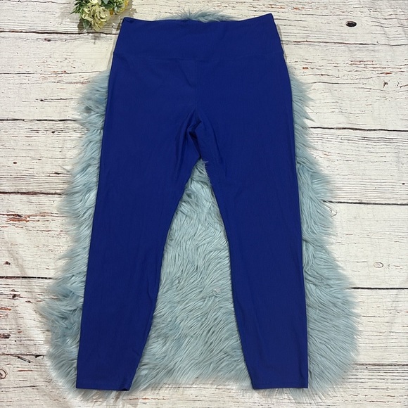 IVL Collective Royal Blue Ribbed High Rise Leggings - Picture 1 of 9